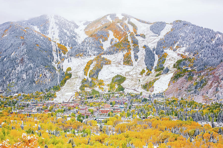 Aspen Colorado Fall And First Snow Photograph by Cavan Images / Toby Harriman
