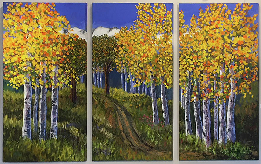 Aspen Forest Painting by Julie Maas