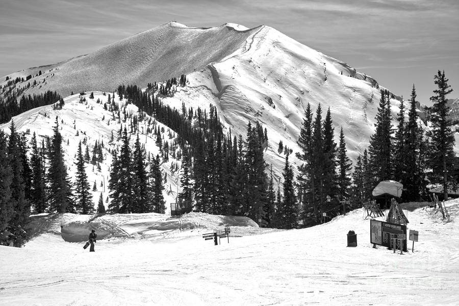 Aspen Highlands Highland Peak Black And White Photograph by Adam Jewell