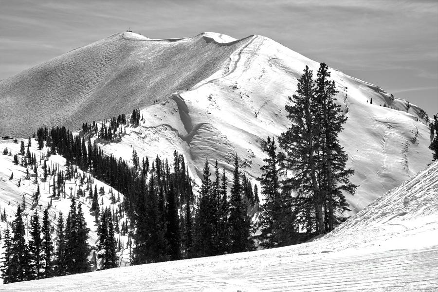 Aspen Highlands Peak Black And White Photograph by Adam Jewell