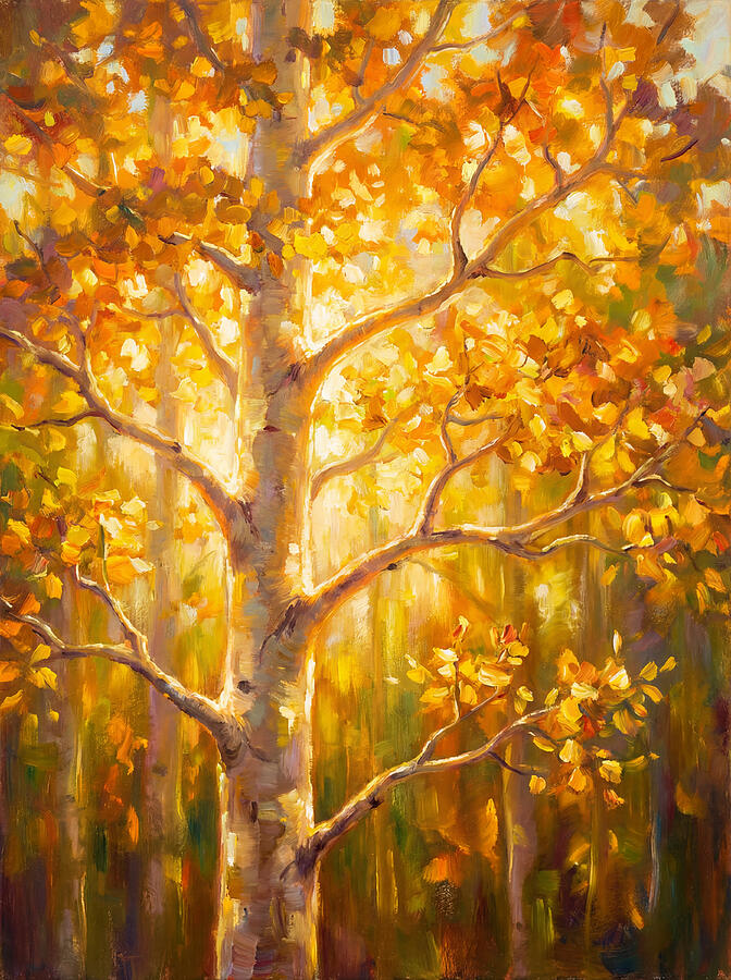 Aspen Tree Painting by Daniel Ventara - Fine Art America