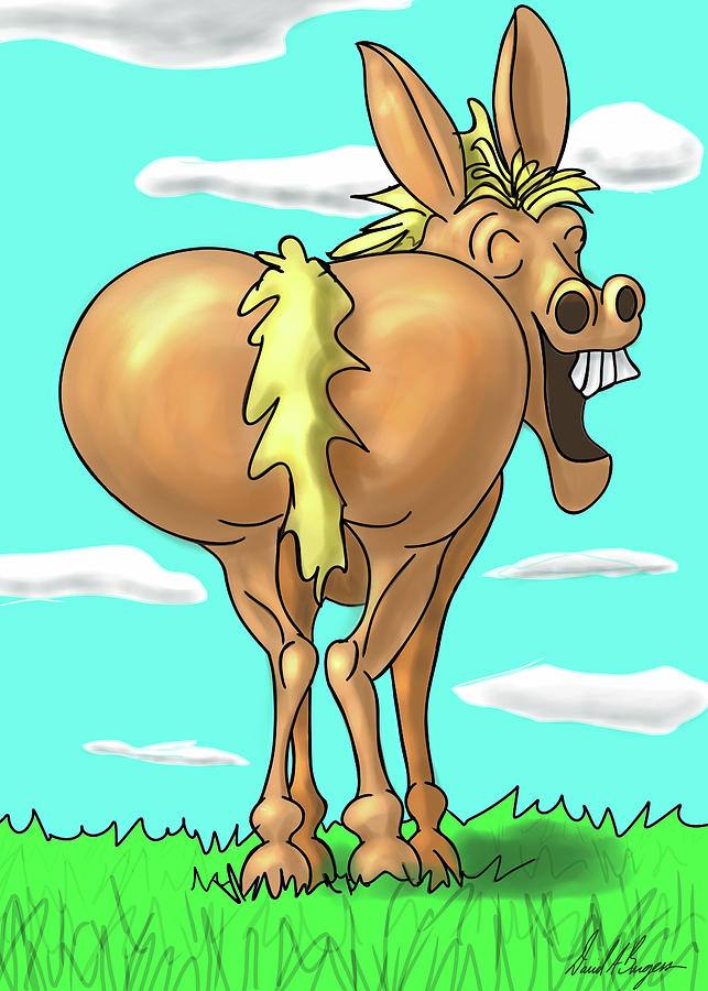 Donkey Digital Art - Happy Ass by David Burgess