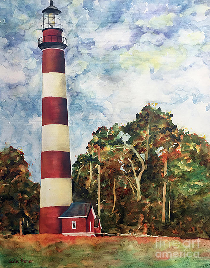 Lighthouse Painting - Assateague Lighthouse by Carla Palmer