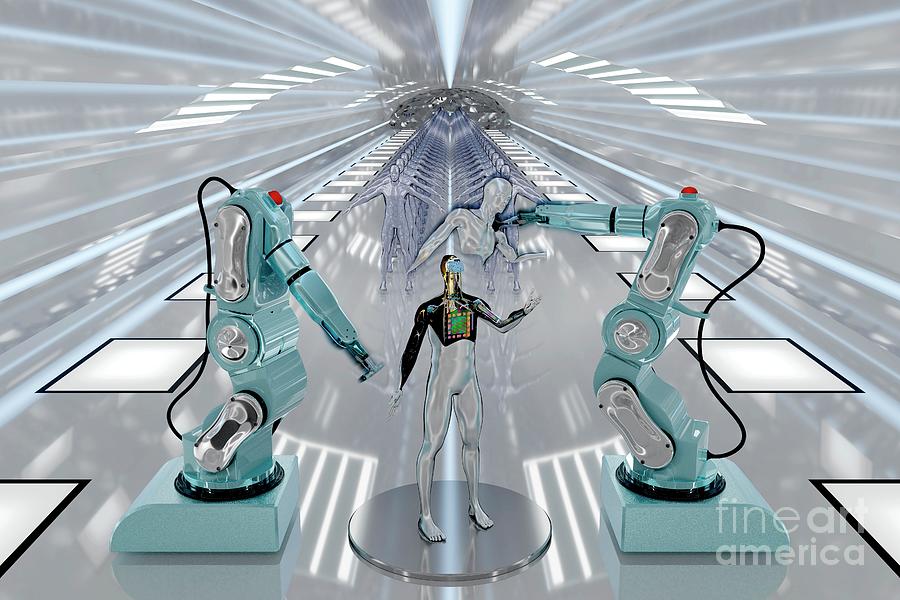 Assembling Humanoid Robots Photograph by Patrick Landmann/science Photo Library