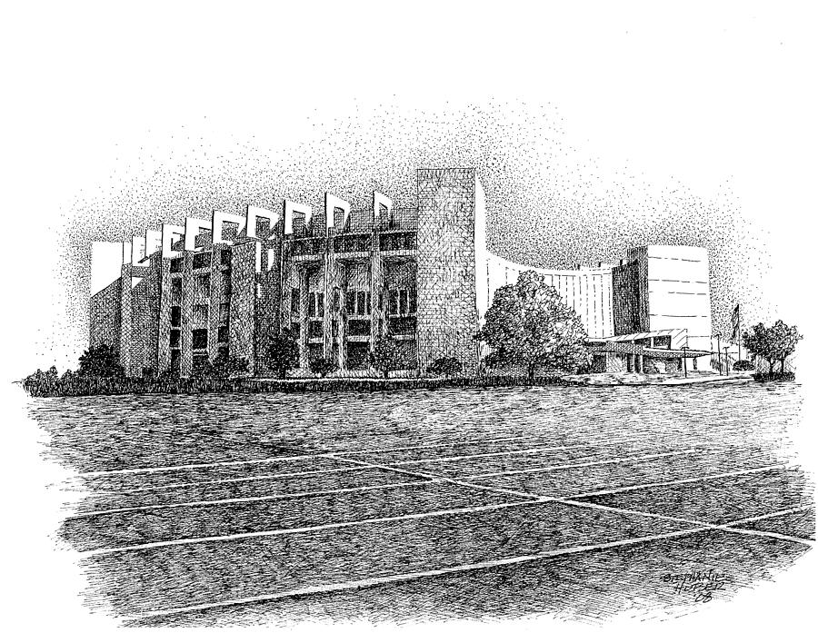 Indiana University Drawing - Assembly Hall, Indiana University,Bloomington, Indiana by Stephanie Huber