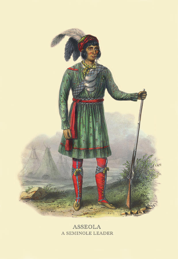 Native American Painting - Asseola (A Seminole Leader) by Mckenney & Hall