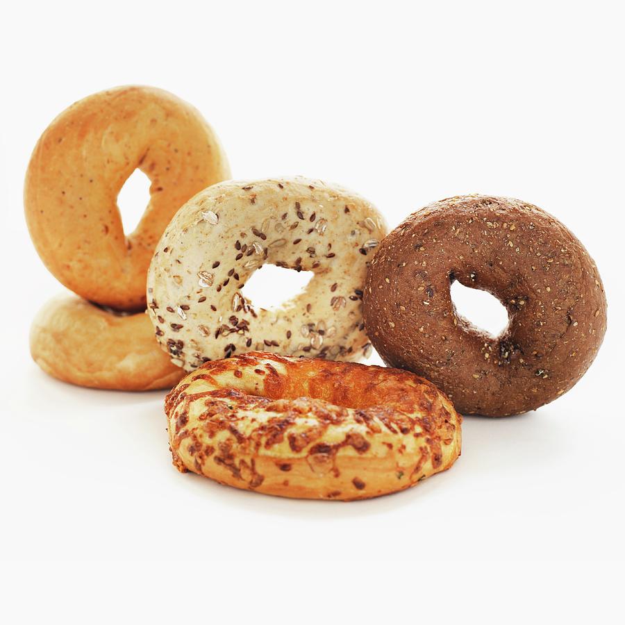 Assorted Bagels Photograph by Martin Dyrlv