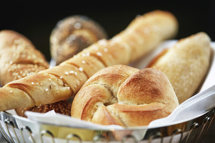 Assorted Bread Rolls In A Bread Basket Photograph by Herbert Lehmann