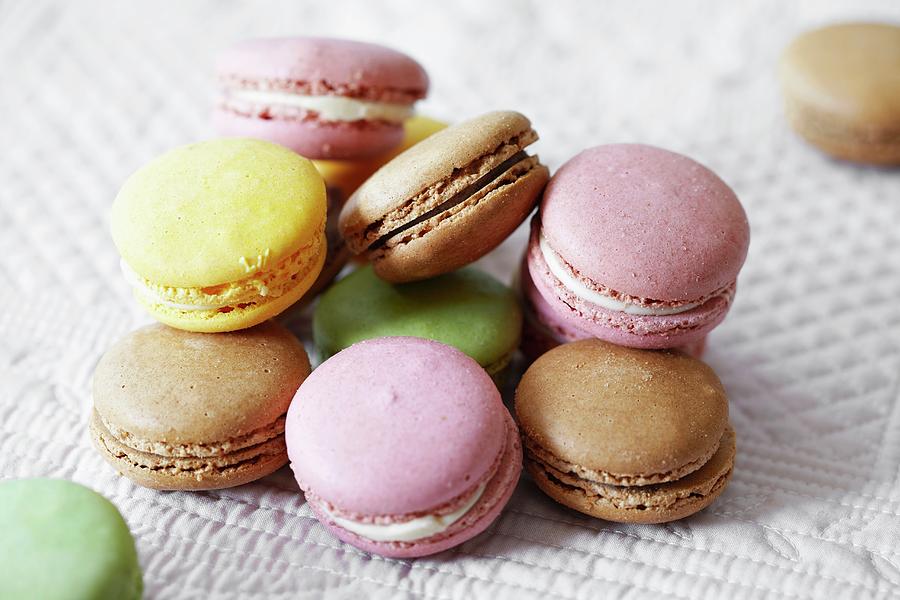Assorted Pastel-coloured Macaroons Photograph by Debby Lewis-harrison