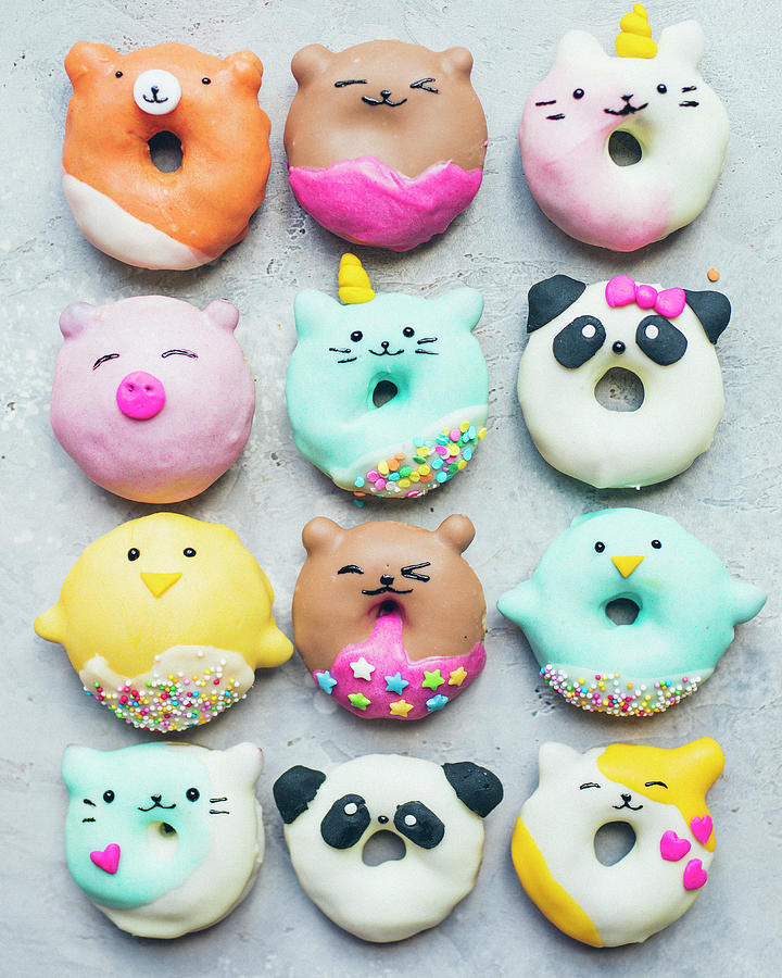 Assortment Of Animal Donuts Photograph by Velsberg