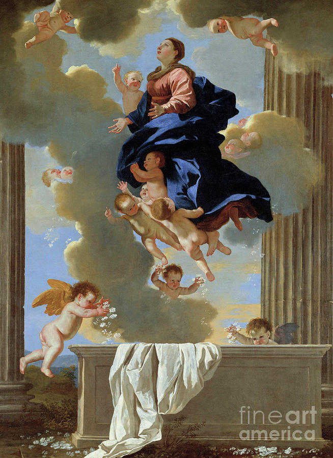 Assumption of the Virgin Painting by Nicolas Poussin