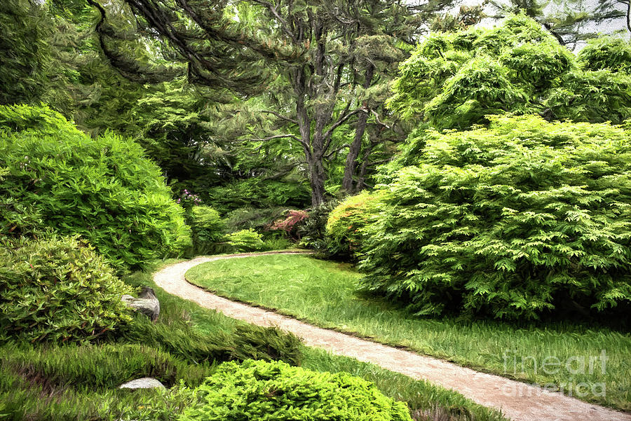 Seal Harbor Maine-asticou Garden Path Photograph by Judy Wolinsky