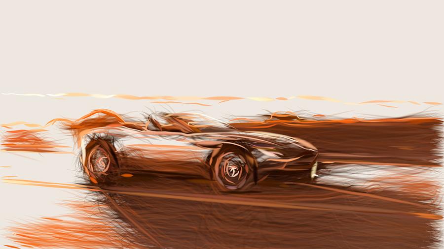 Aston Martin DB11 Volante Drawing Digital Art by CarsToon Concept