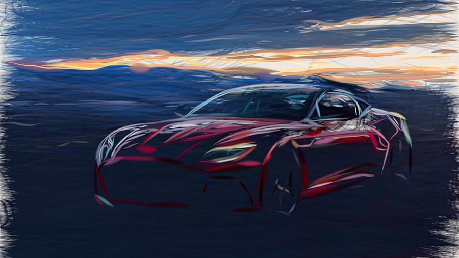 Aston Martin DBS Superleggera Drawing Digital Art by CarsToon Concept