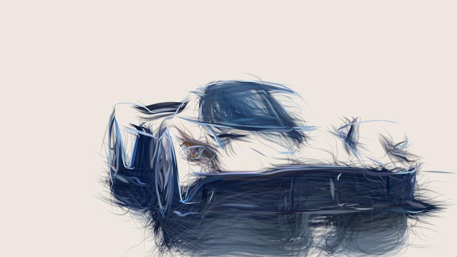 Aston Martin Valkyrie Drawing Digital Art by CarsToon Concept