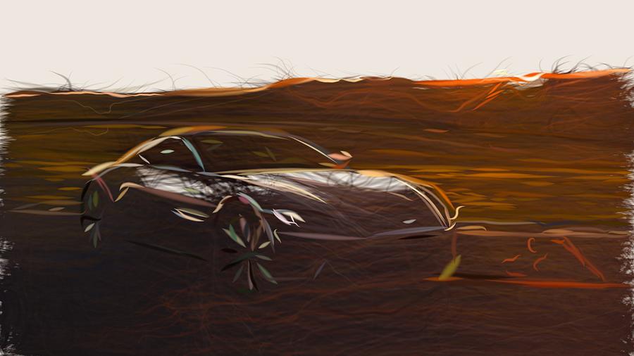 Aston Martin Vantage Drawing Digital Art by CarsToon Concept