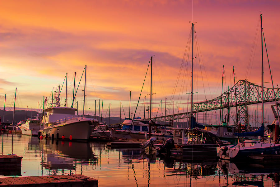 Astoria Marina Sunset  Photograph by Cathy Anderson