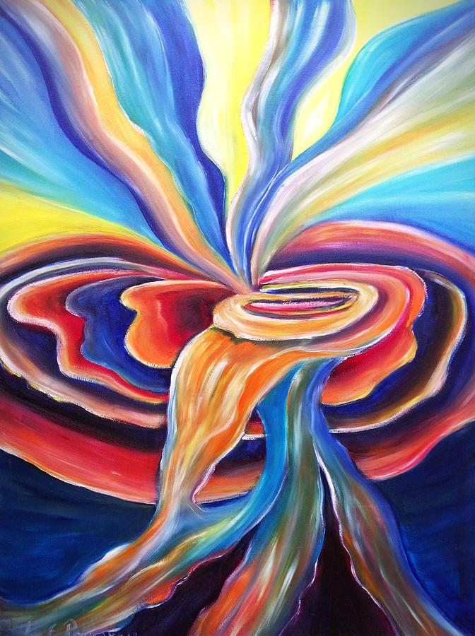 Astral Orange Rose Painting by Pacurar Ana Eugenia