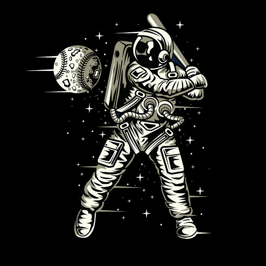 Baseball Digital Art - Astronaut baseball player by Long Shot