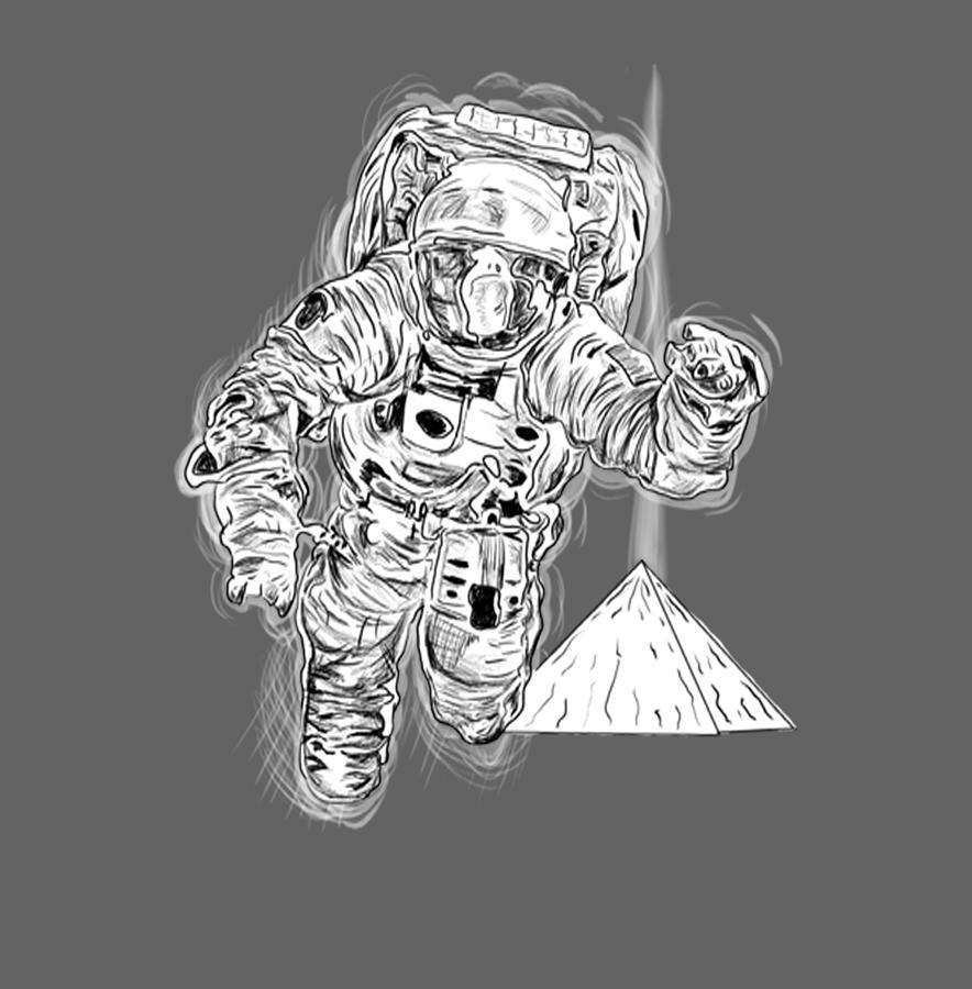Landing...my first attempt at an astronaut, 2 nd pencil drawing in  years...hoping it comes back to me! : r/Pencildrawing