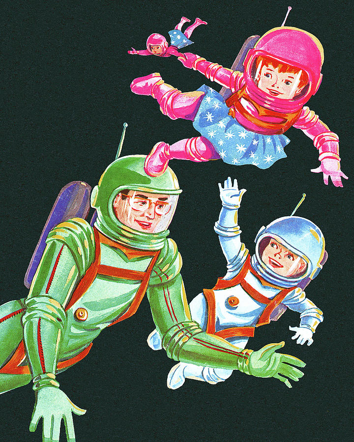 Science Fiction Drawing - Astronaut Family by CSA Images