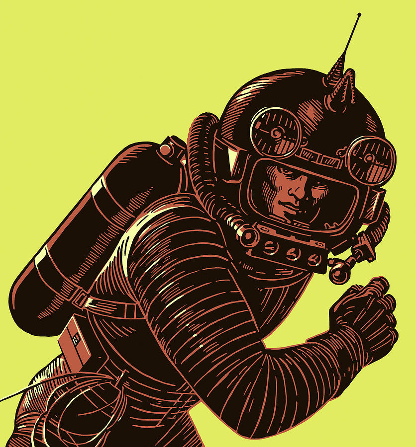 Science Fiction Drawing - Astronaut in a Spacesuit by CSA Images