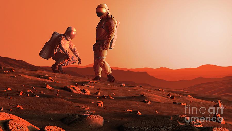 Astronaut On Mars Photograph by Mark Garlick/science Photo Library