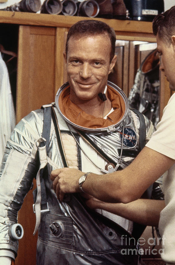 Astronaut Scott Carpenter Dressing Photograph by Bettmann