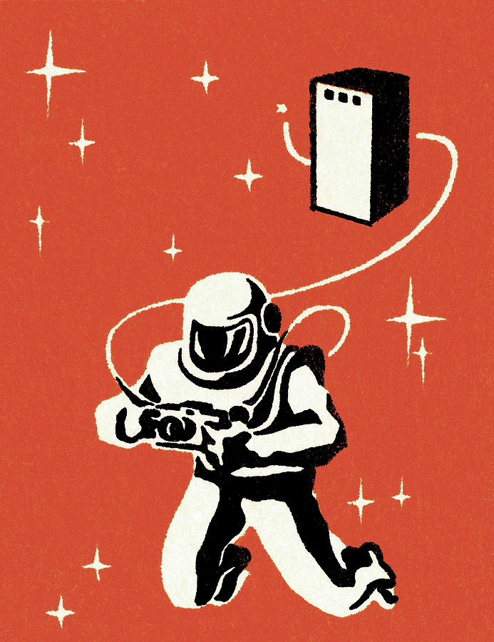 Science Fiction Drawing - Astronaut Taking Pictures by CSA Images