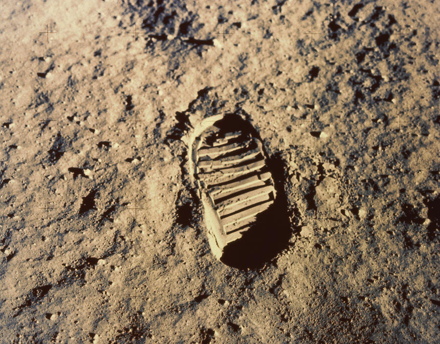 Astronauts Footprint On Moon Photograph by Stocktrek