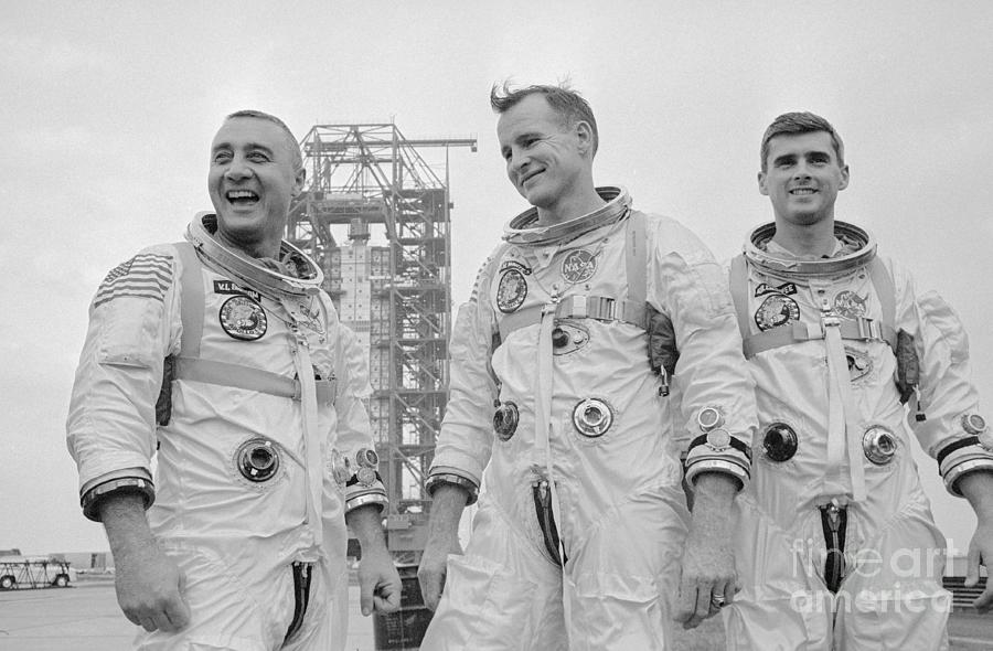Astronauts Standing Near Launch Site Photograph by Bettmann