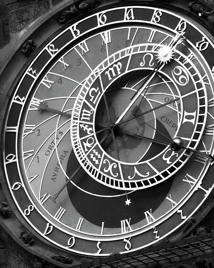 Black And White Photograph - Astronomic Watch Prague 11 by Moises Levy