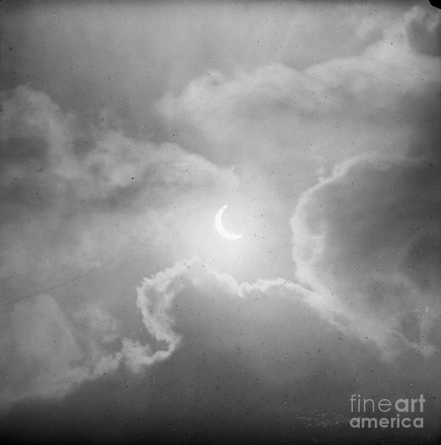 Space Photograph - Astronomical Glass Plate Slide Of Solar Eclipse Glass Negative by Unknown Artist