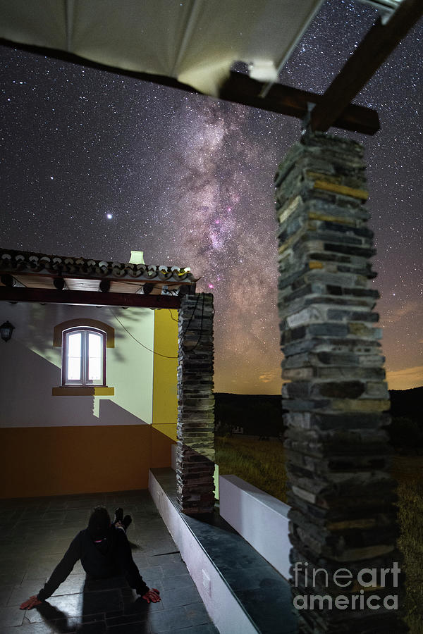 Astrophotographer Gazing At The Night Sky Photograph by Miguel Claro/science Photo Library