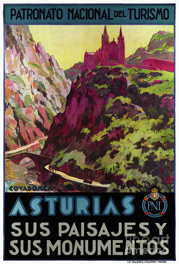 Vintage Drawing - Asturia Spain Vintage Travel Poster Restored by Vintage Treasure