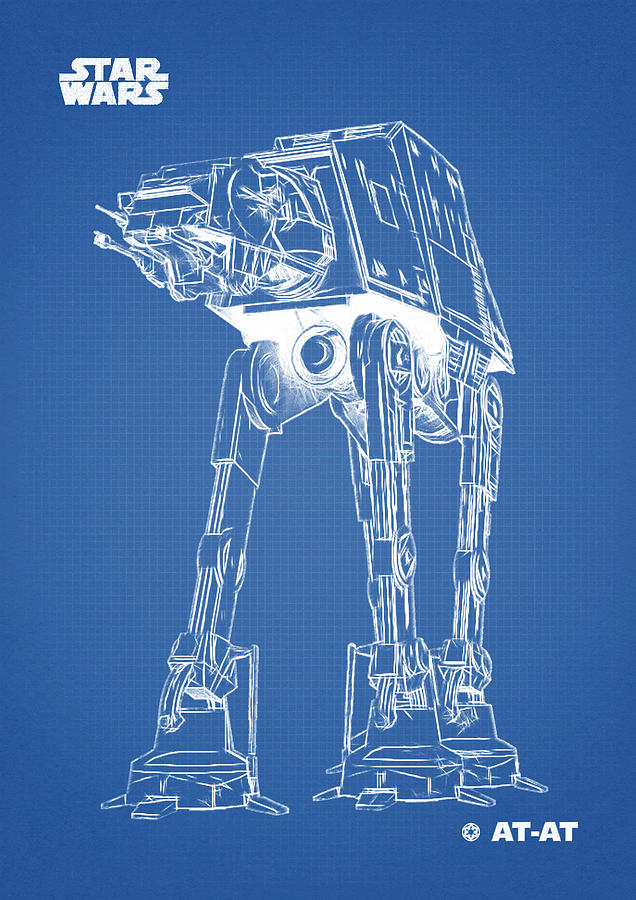 AT-AT WALKER blue Digital Art by Dennson Creative - Fine Art America