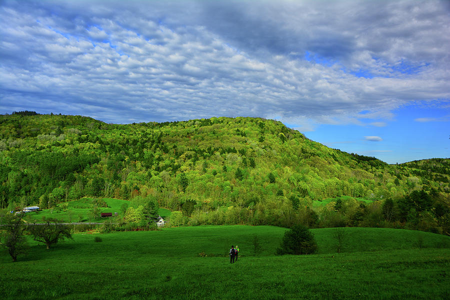 AT Hikers Descend to a Farm in VT Photograph by Raymond Salani III