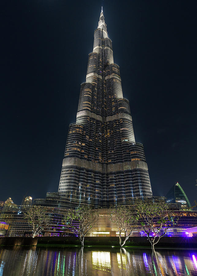 At Night At The Burj Khalifa In Dubai, Uae Photograph by Manuel Bischof ...