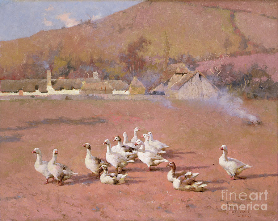 At Porlock, Somerset, 1890 Painting by Fred Hall