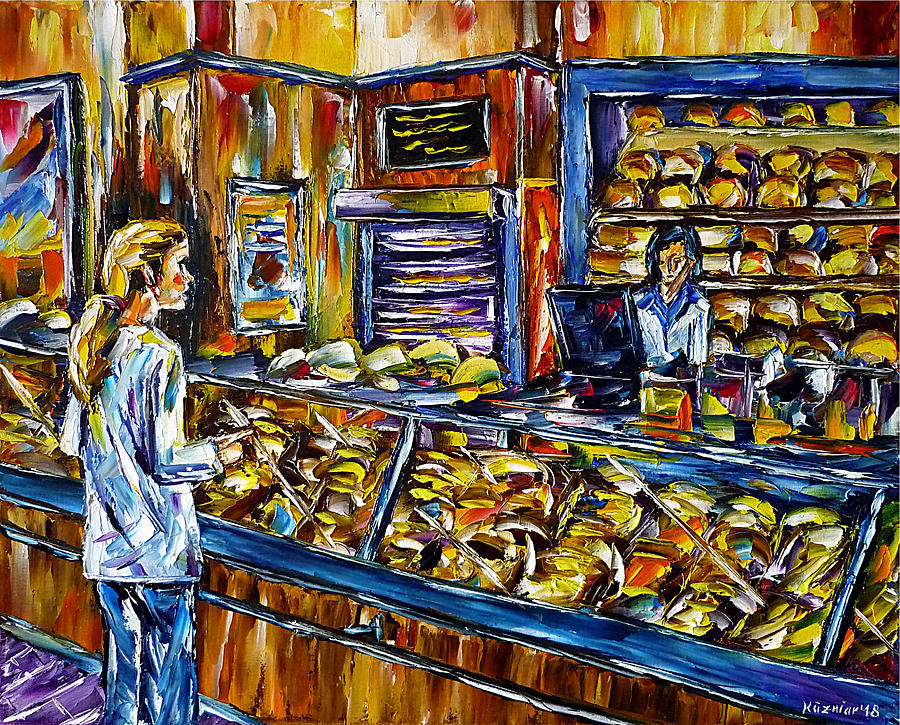 At The Baker Painting by Mirek Kuzniar