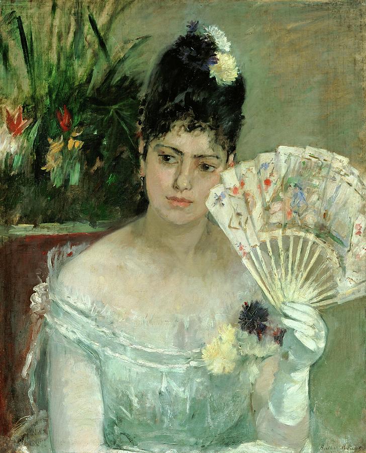 At the ball,1875 Canvas,62 x 52 cm. Painting by Berthe Morisot -1841-1895-