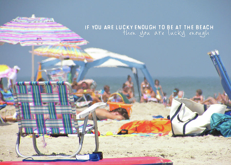 AT THE BEACH quote Photograph by JAMART Photography