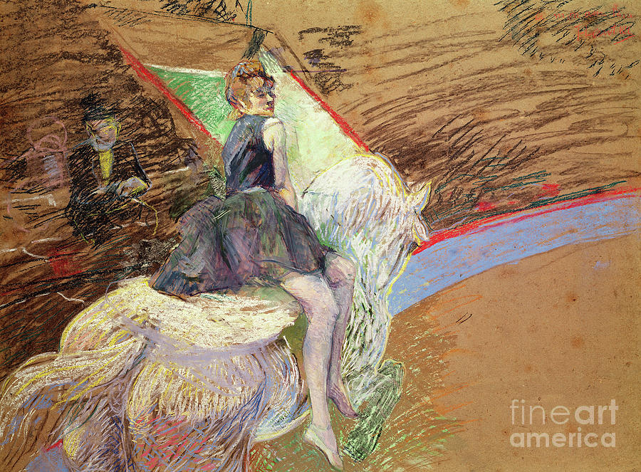 At The Circus Fernando, Rider On A White Horse, 1888 Painting by Henri De Toulouse Lautrec