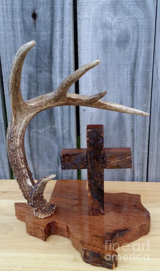 Deer Sculpture - At The Cross by Don n Leonora Hand