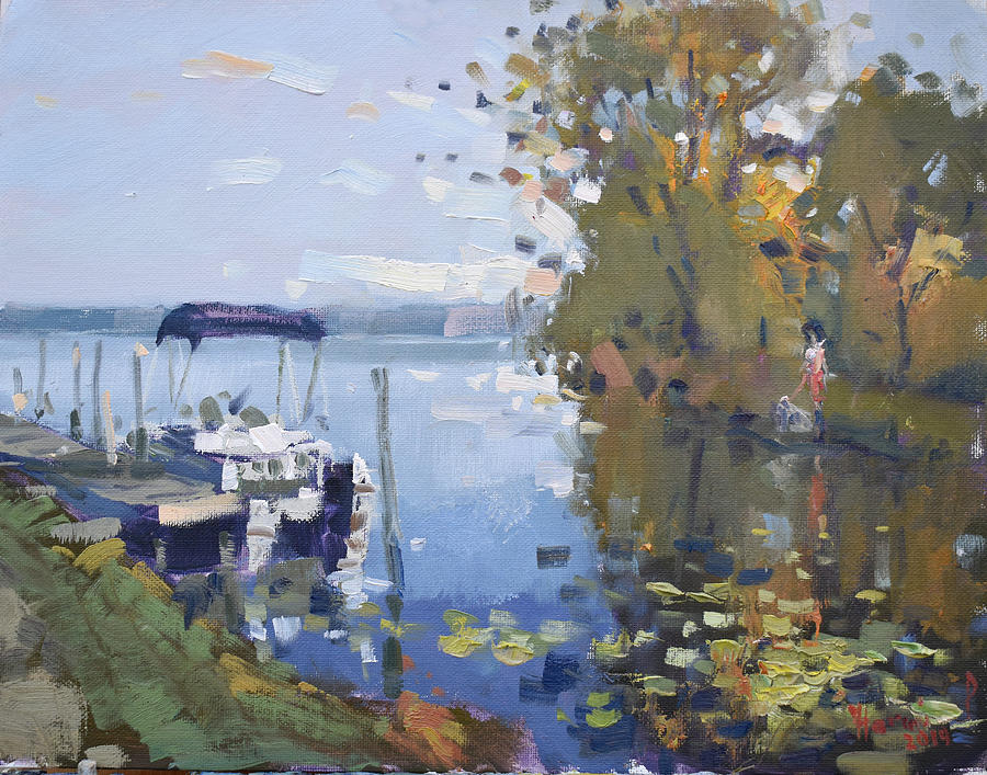 At the Dock Painting by Ylli Haruni