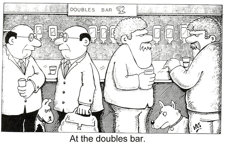 At The Doubles Bar Drawing by Kes At The Doubles Bar Drawing by Kes