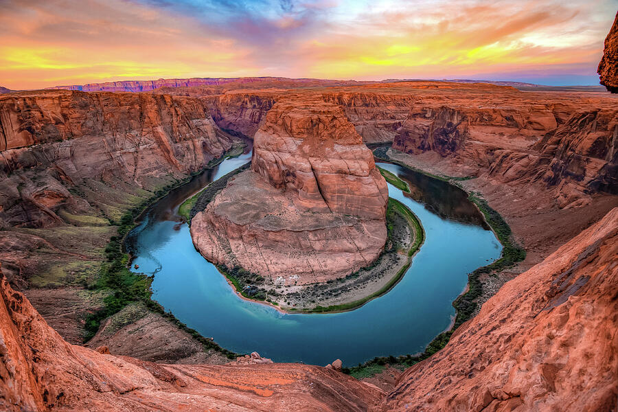 At the Edge Of a Horseshoe Bend Sunrise Photograph by Gregory Ballos