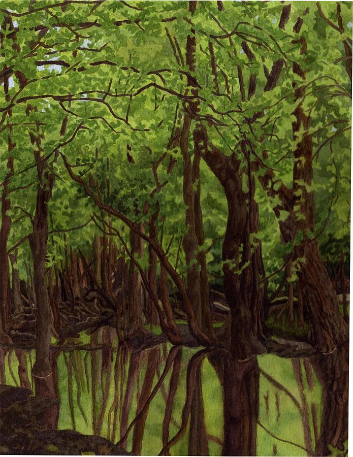 Thatcher Woods Painting - At the Foot of Devils Hill by Alice Ann Barnes