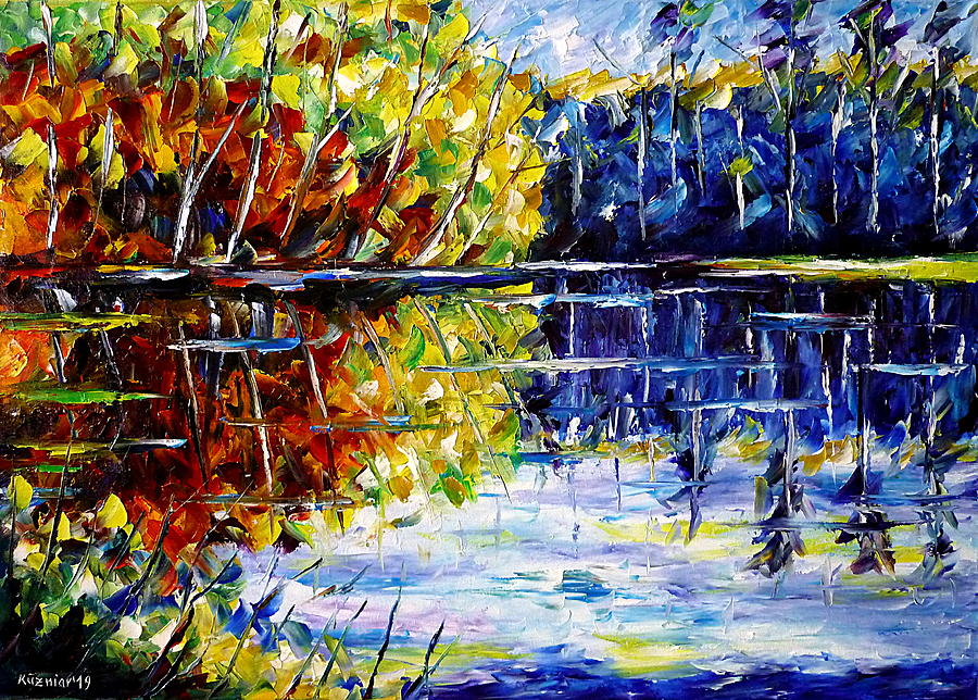 At The Lake Painting by Mirek Kuzniar