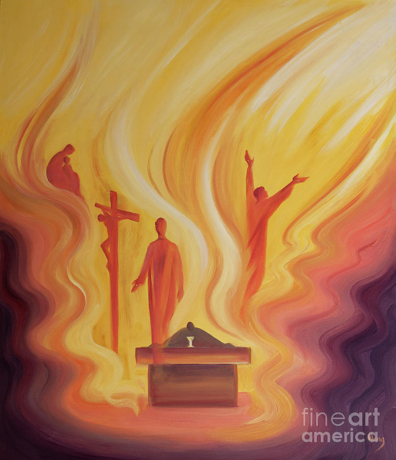At The Mass We Are Present To Every Mystery Of Christs Life Painting by Elizabeth Wang